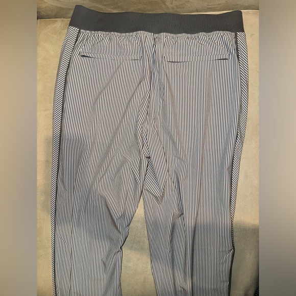 Athleta Brooklyn textured ankle pant city stripe coast gray. Size 6. - Picture 9 of 14